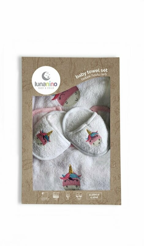 Baby Badetuch Set "Einhorn"