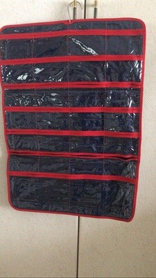 ORGANIZADOR CON GANCHO PARA ACCESORIOS EN TELA DE JEANS