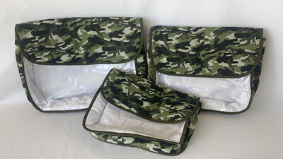 SET DE 3 EN TELA ESTAMPADA
