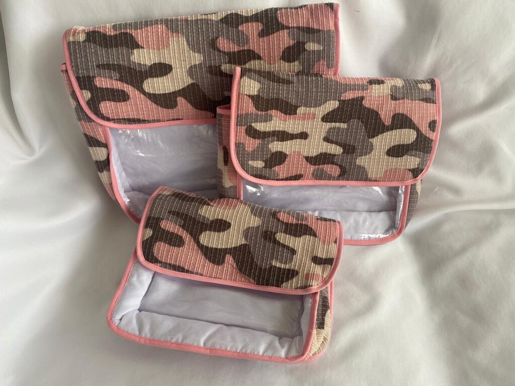 SET DE 3 PIEZAS EN TELA ESTAMPADA