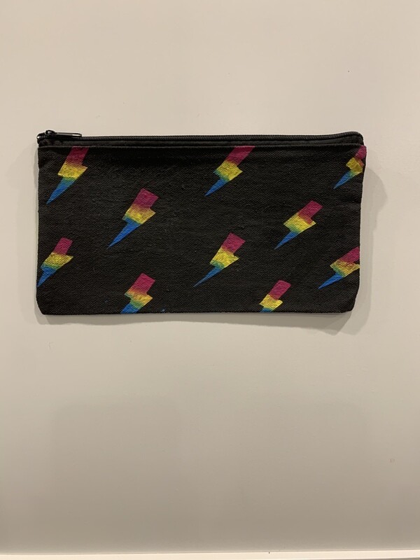 Rainbow Lighting Bolt Cosmetic Bag