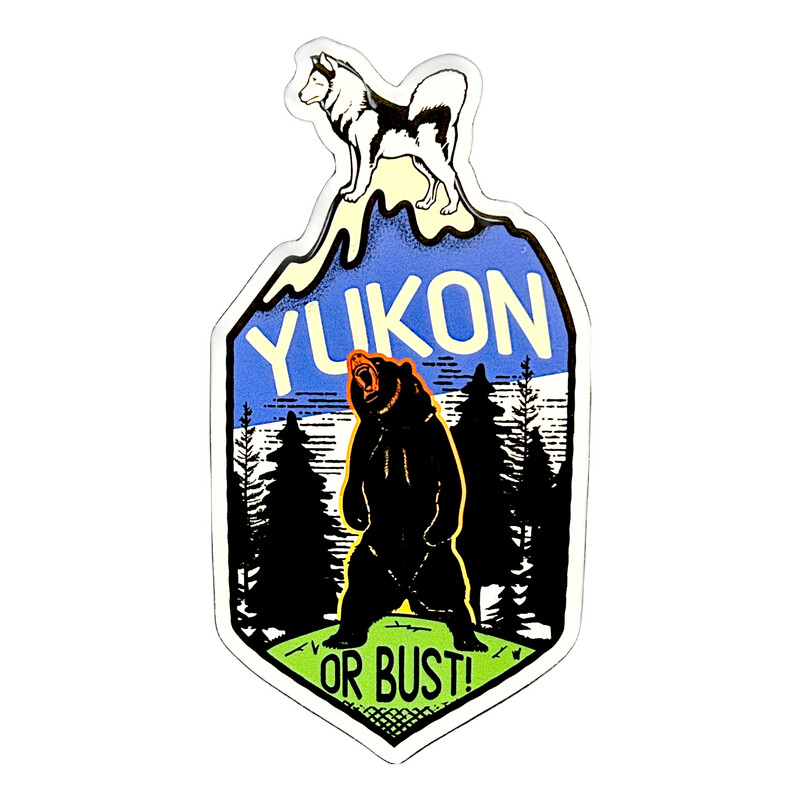 Yukon or Bust Dog Sticker - Small