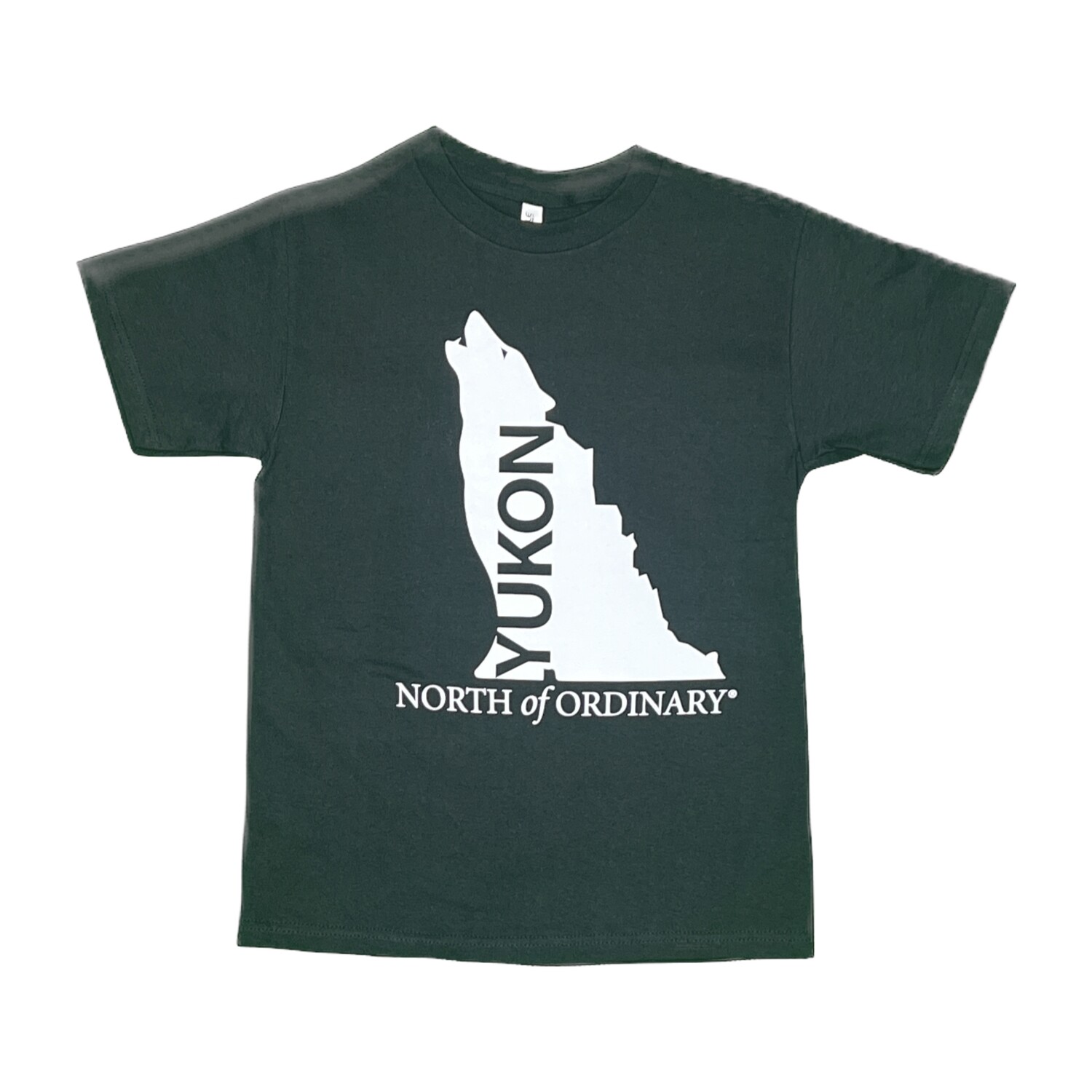 Unisex Cotton Wolf Map T-Shirt - Black