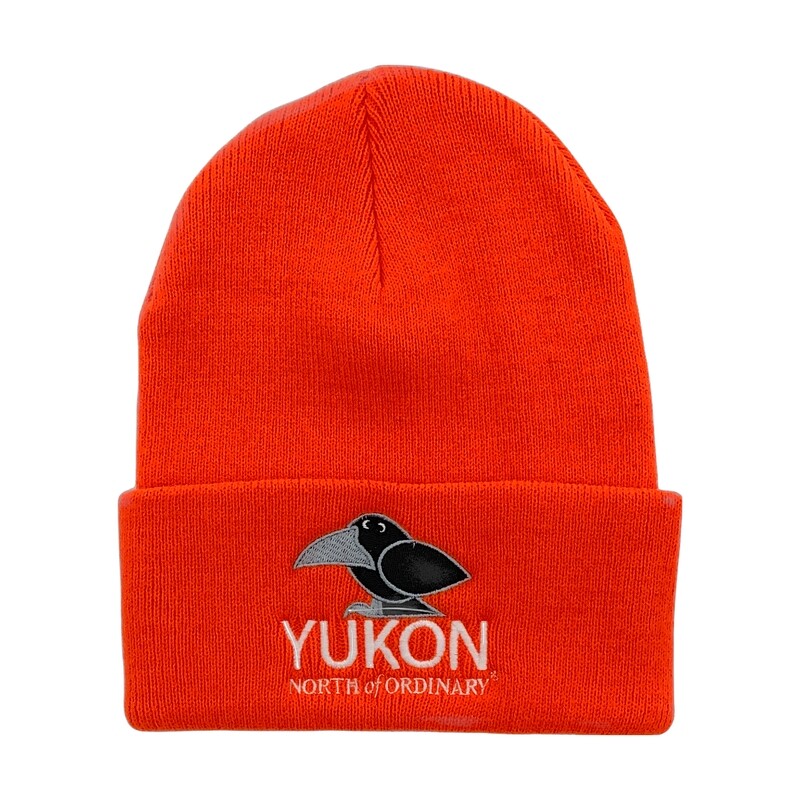 Cuff Cartoon Raven Toque - Orange