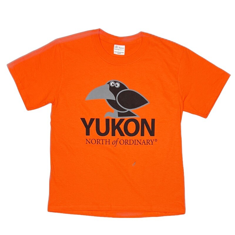 Unisex Cartoon Raven T-Shirt - Orange