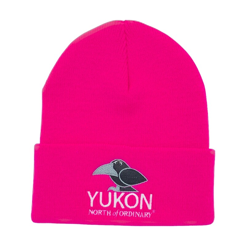 Cuff Cartoon Raven Toque - Pink