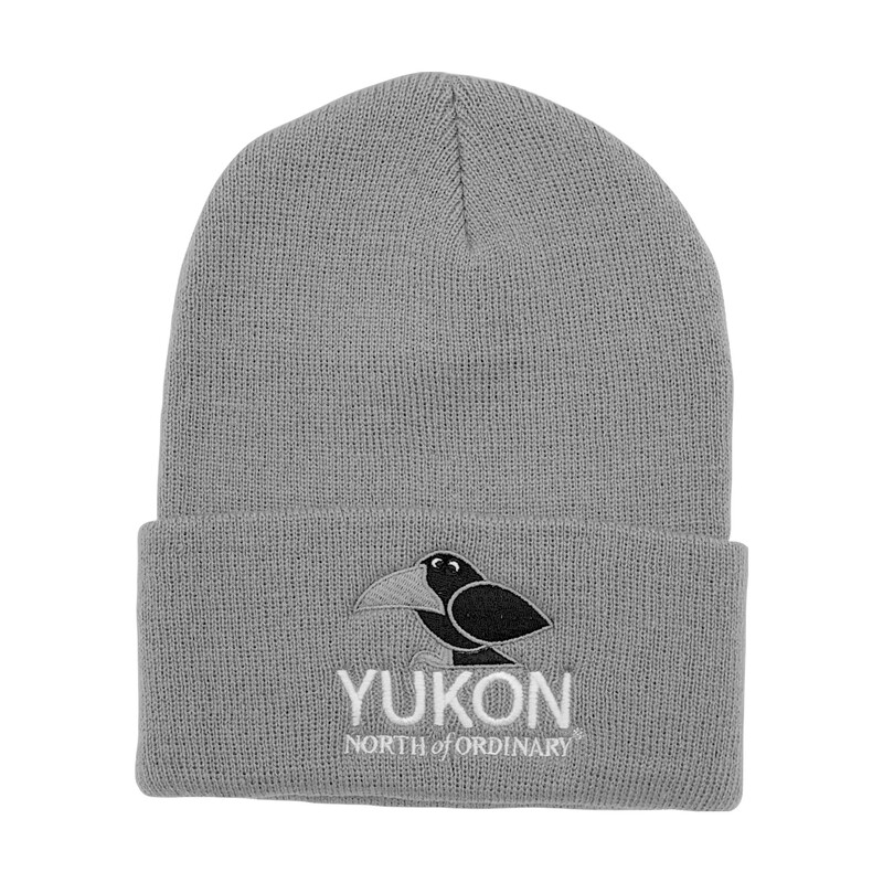 Cuff Cartoon Raven Toque - Grey