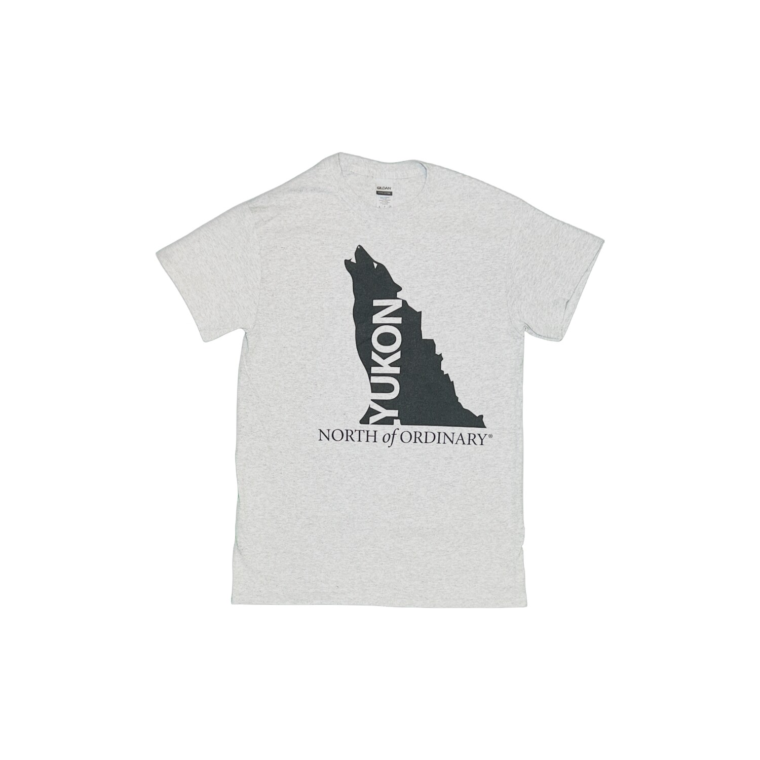 Unisex Cotton Wolf Map T-Shirt - Sports Grey
