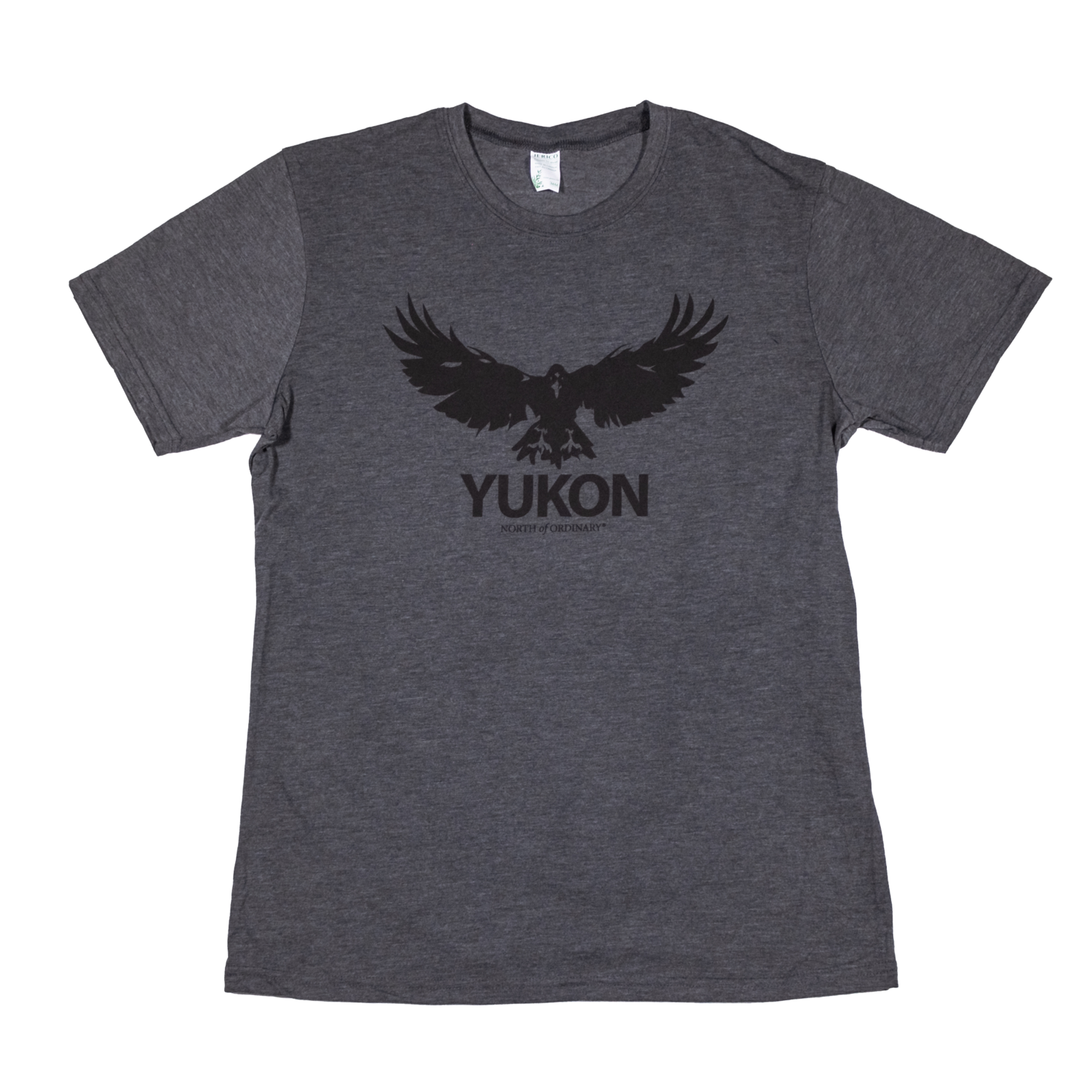 Unisex Cotton Flying Raven T-Shirt - Charcoal