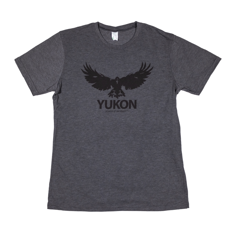 Unisex Cotton Flying Raven T-Shirt - Charcoal