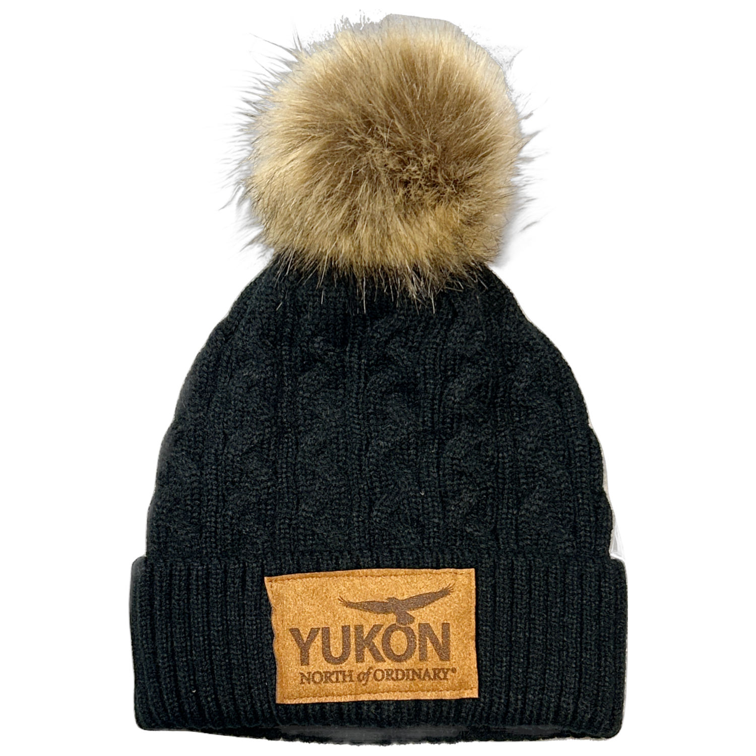 Knitted Pom Pom YNO Toque - Black
