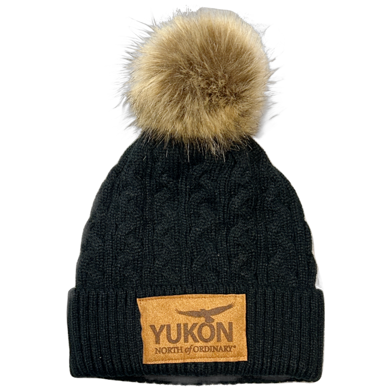 Knitted Pom Pom YNO Toque - Black