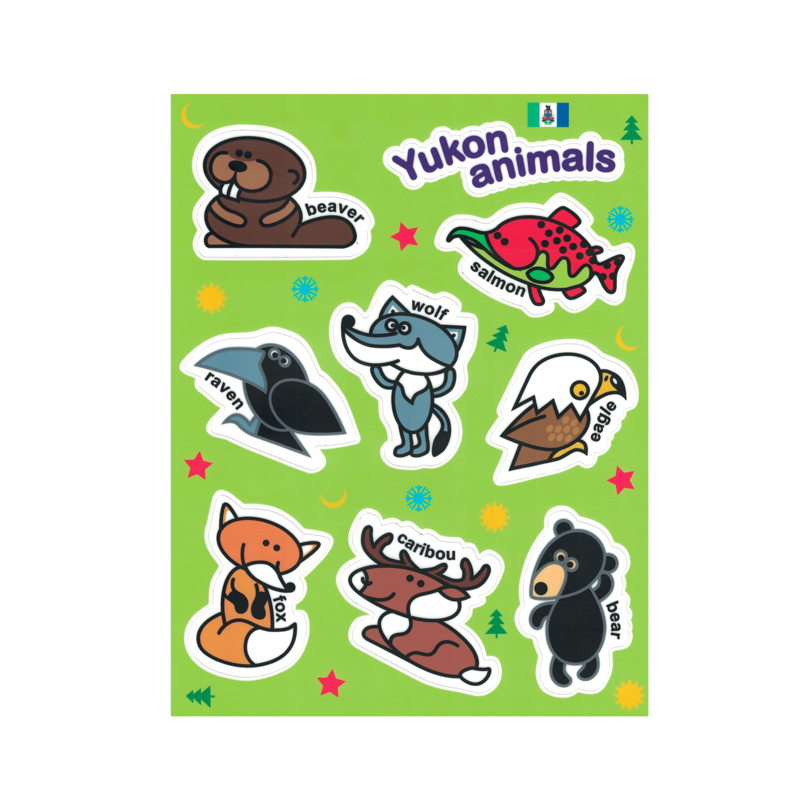 Cartoon Animals Sticker Sheet