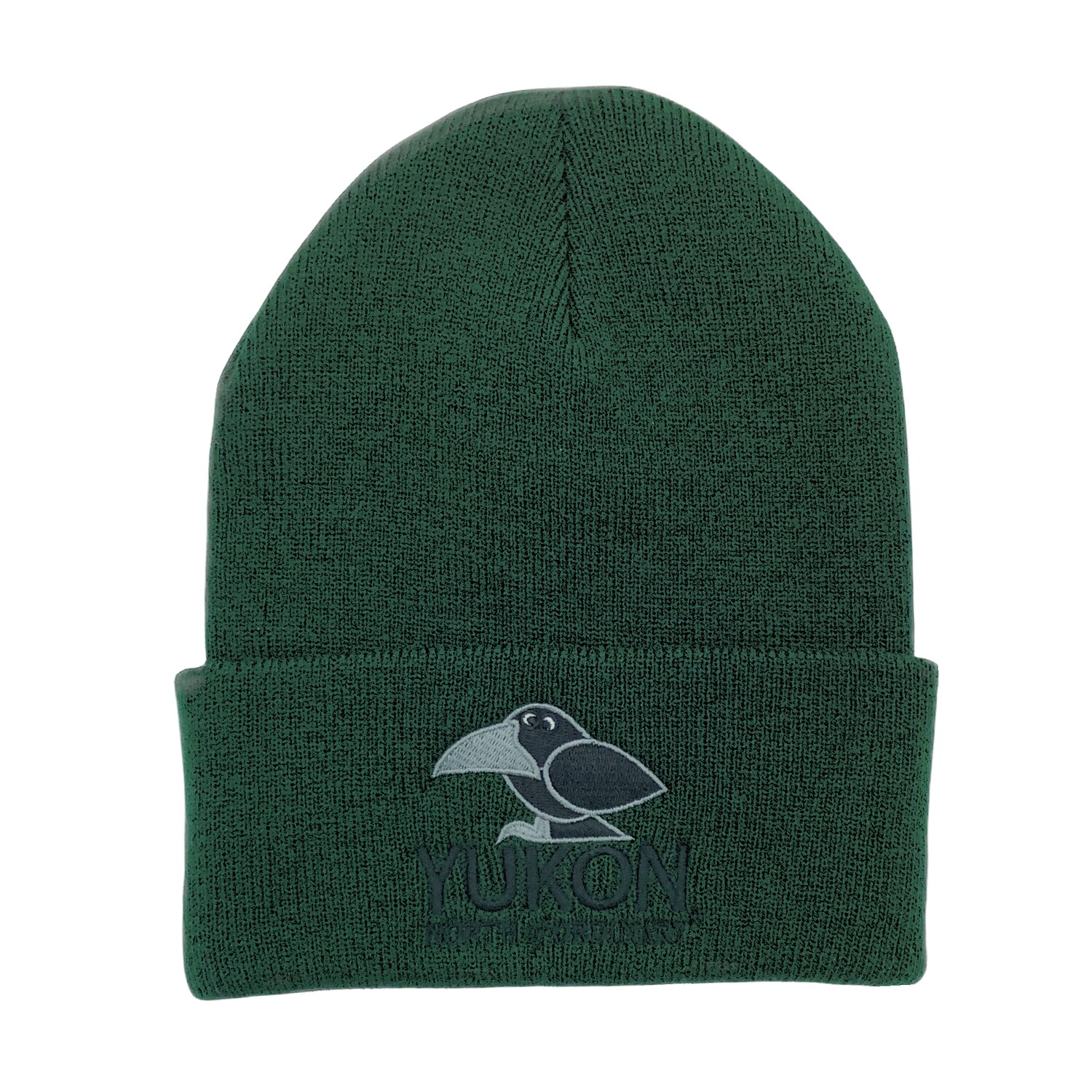 Cuff Cartoon Raven Toque - Forest Green