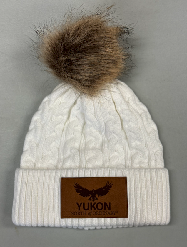 Knitted Pom Pom YNO Toque - White