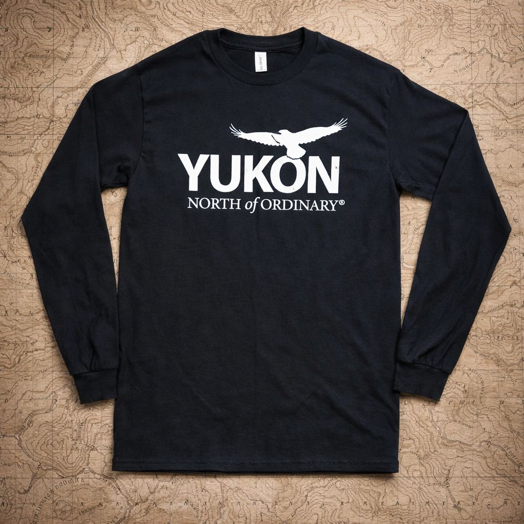 Unisex Long Sleeve Crew Neck T-Shirt – Flying Raven – Black