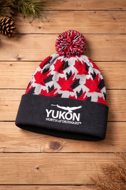 Maple Leaf Pom Toque — Yukon Winter