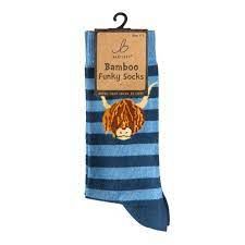 LADIES WELLY SOCKS - HIGHLAND COW HEAD-WK628