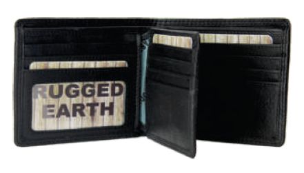Black Leather Billfold Wallet, Style 880011, Rugged Earth