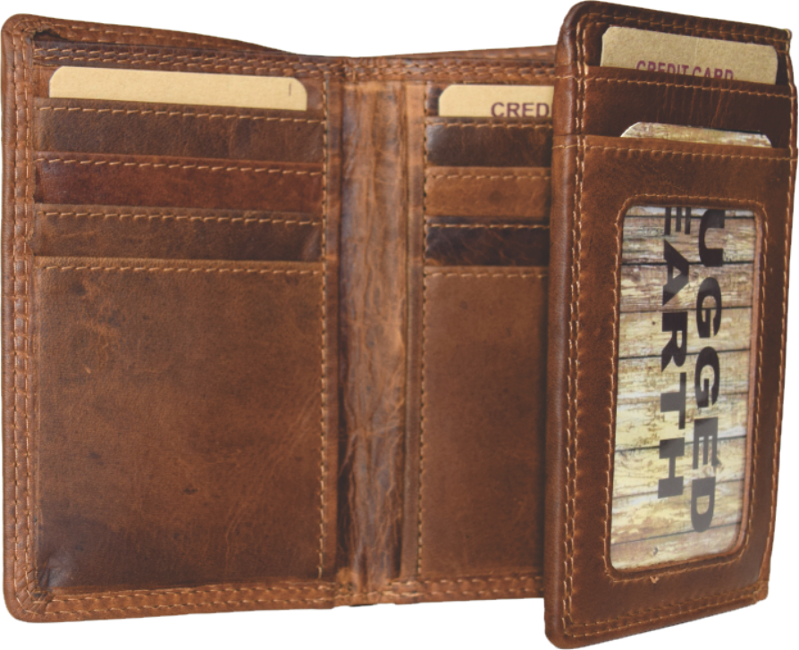 Leather Wallet, Style 990006, Rugged Earth