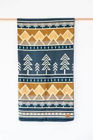 Tree Line Throw Blanket - Bluebird- Heartprint Threads