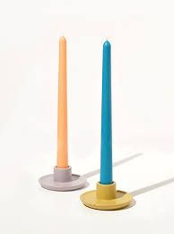 Mesa Taper Candle Holder - Ebb and Flow, Ebb and Flow Colours: Stone