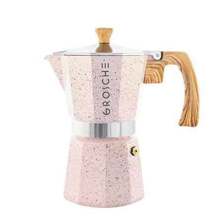 Grosche Milano Moka Pot, Stovetop Espresso Maker, Greca Coffee Maker, Stovetop Coffee Maker and Espresso Maker Percolator (Pink