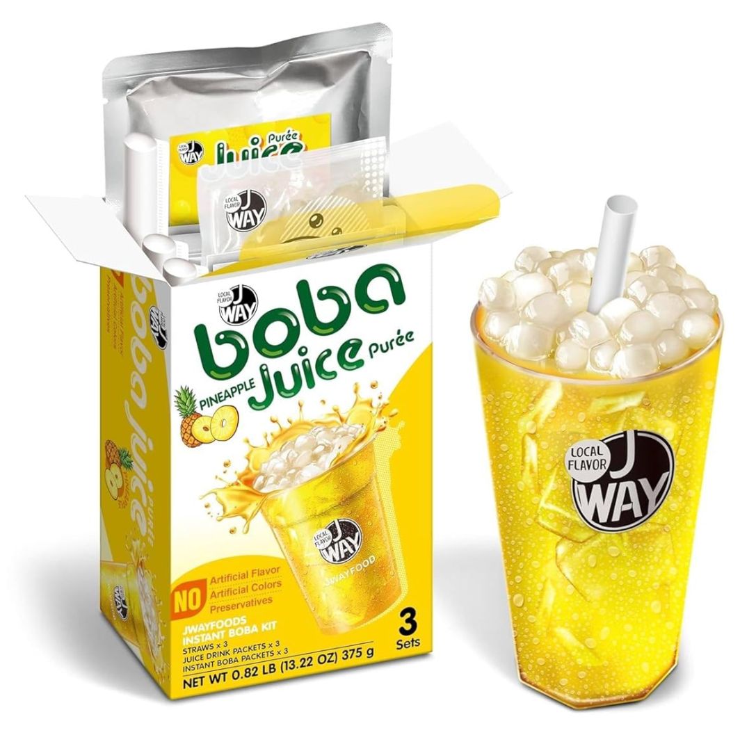 Boba Juice Puree Instant Boba Kit - 3 Servings -  J Way, name: Boba Lemon Juice