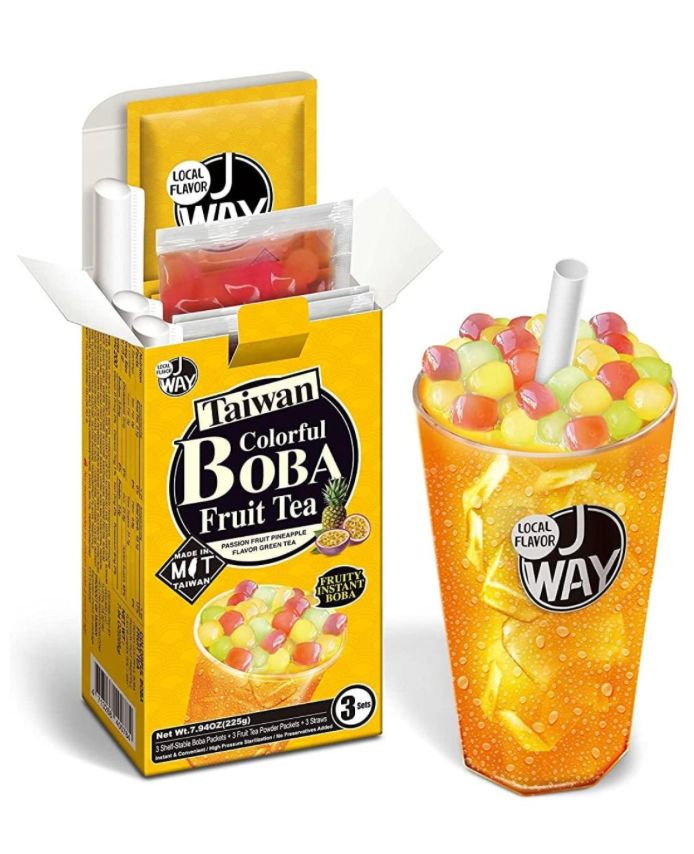 Boba Tea -3 Servings - J Way, name: Boba Passion Fruit Green Tea