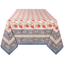Tablecloth - Block Printed Poppy 60x90 - Danica Heirloom