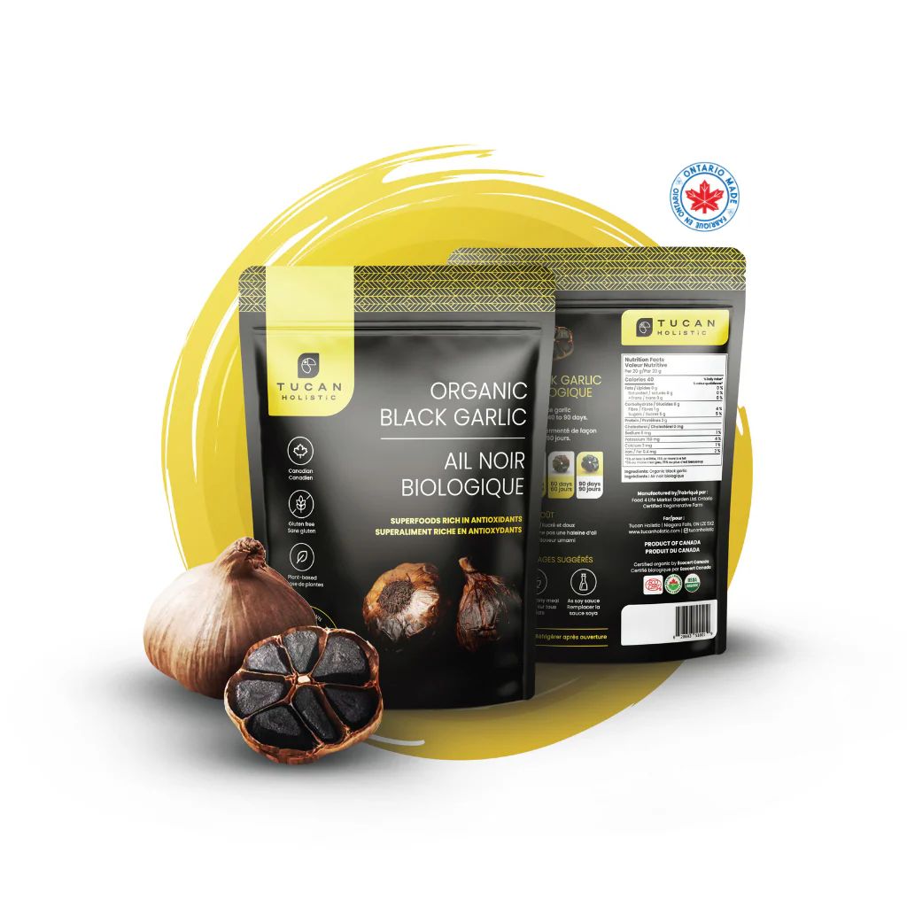 Organic Canadian Black Garlic Whole Bulbs - 40 days aged (75 g) - Tucan Holistic