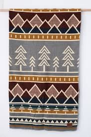 Tree Line Throw Blanket - Aurora Highlands - Heartprint Threads