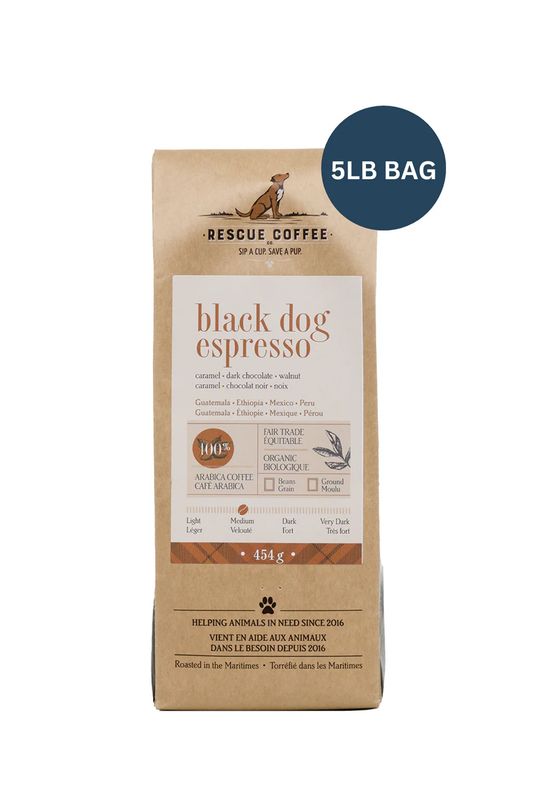 Black Dog Espresso - Medium Roast - 454g - Ground - Rescue Coffee Co.