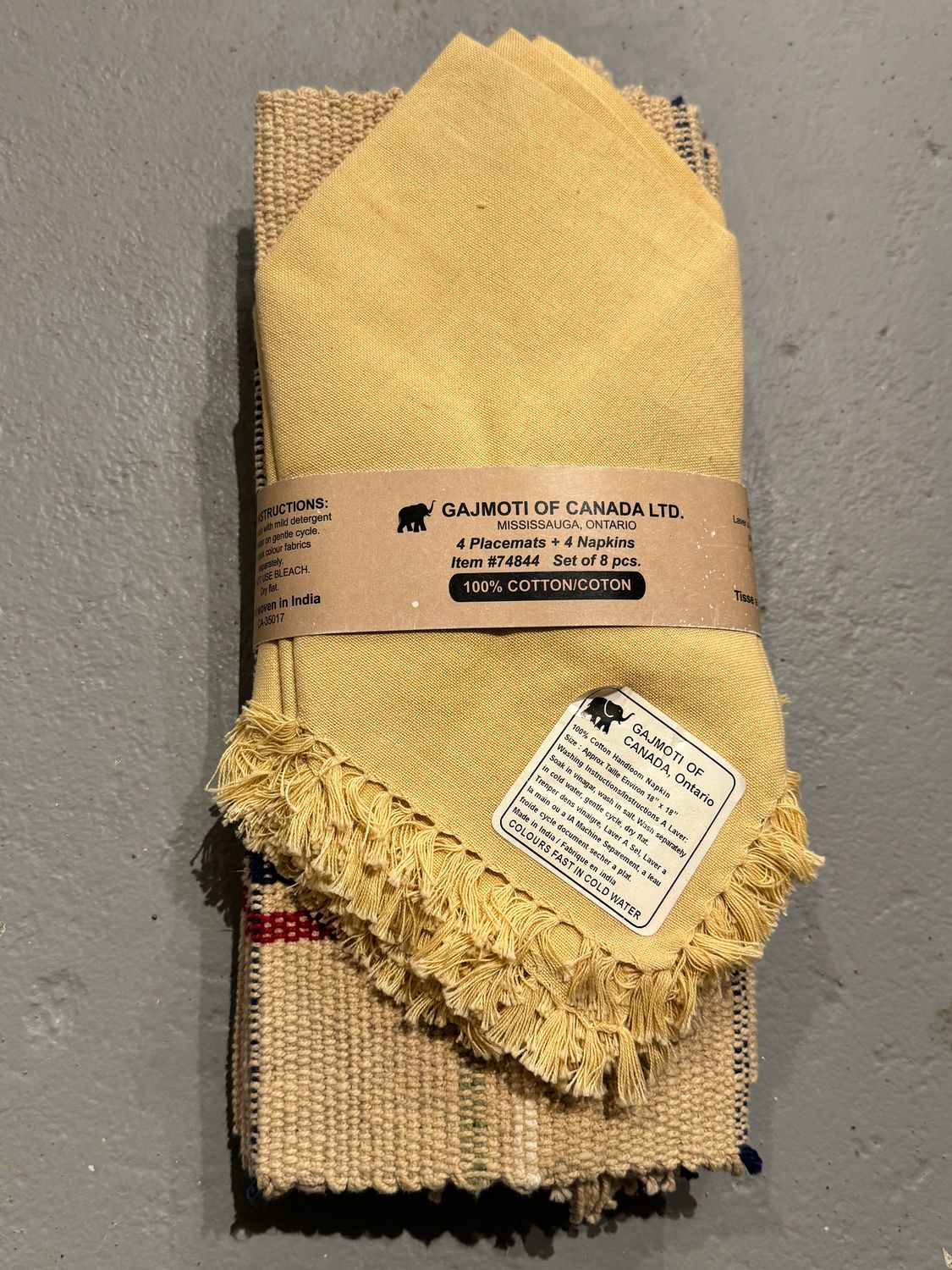 Placemat &amp; Napkins Set/8 - Gajmoti