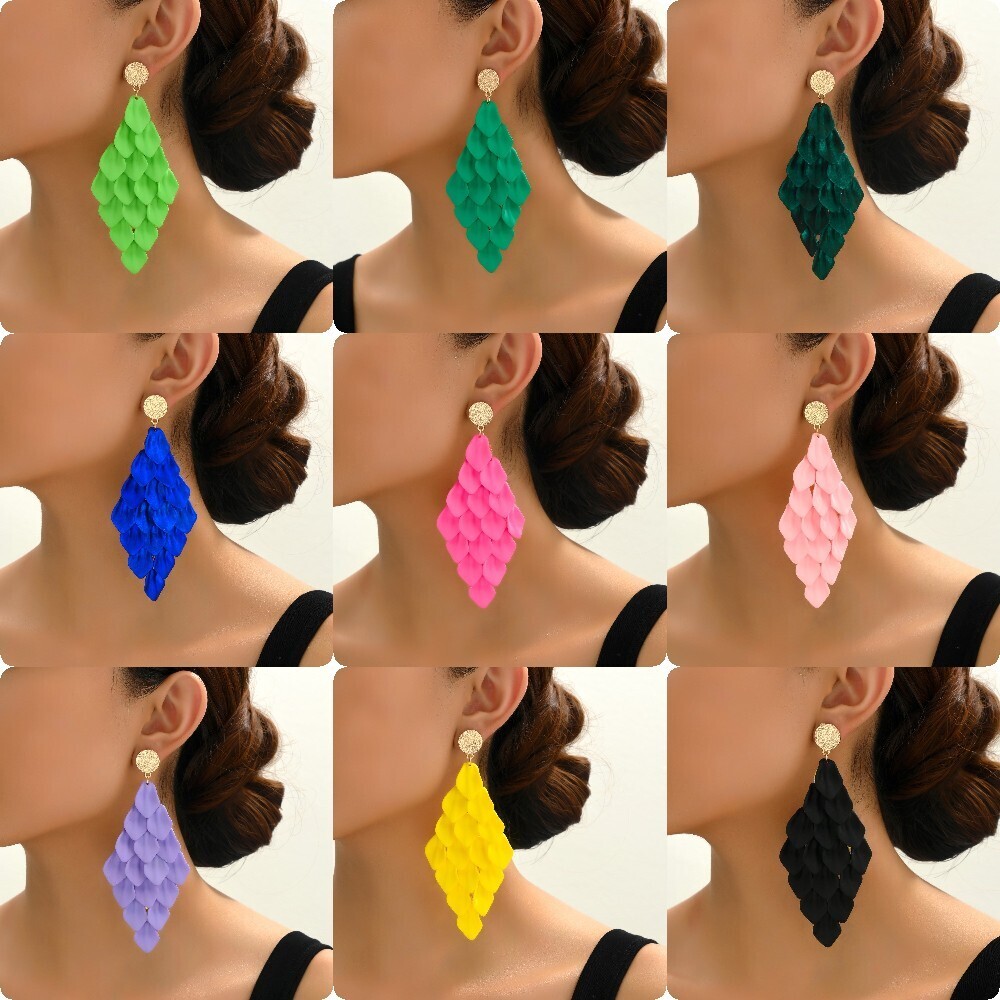 Stunning floral drop earrings available in 11 colors