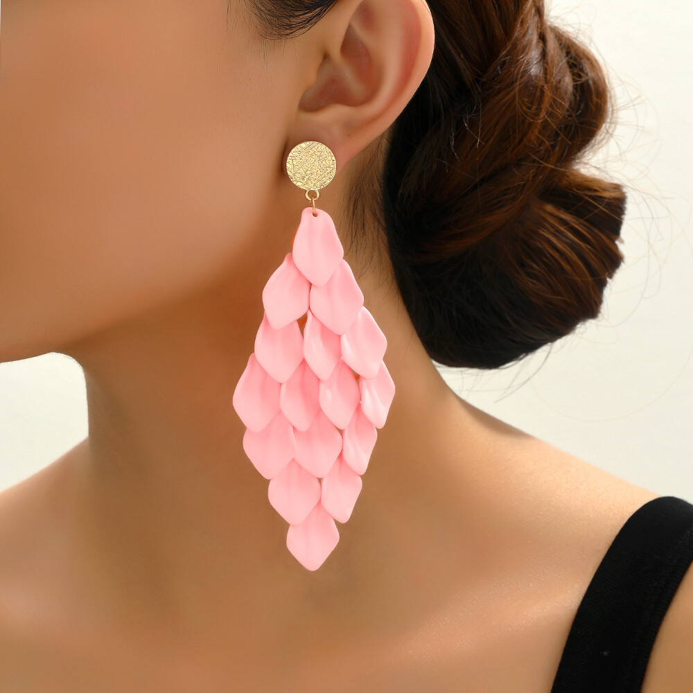 Stunning floral drop earrings available in 11 colors