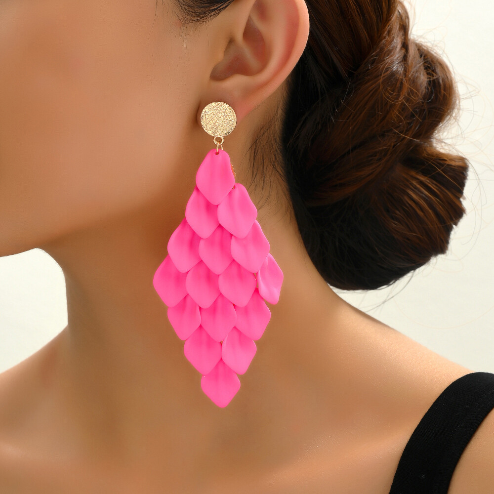 Stunning floral drop earrings available in 11 colors