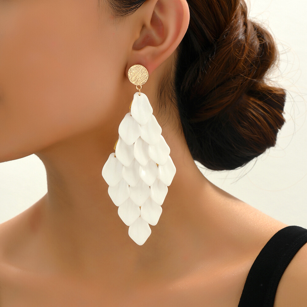 Stunning floral drop earrings available in 11 colors