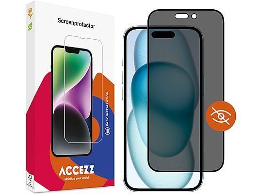 Accezz Gehard Glas Privacy Screenprotector iPhone 14 Pro / 15 / 16