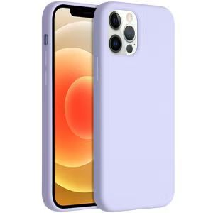 Accezz Liquid Silicone Backcover voor de iPhone 12 en de iPhone 12 Pro - Paars
