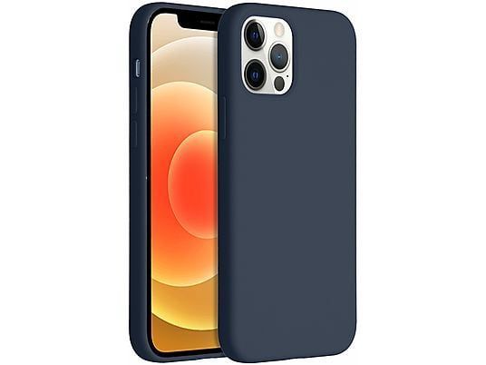 Accezz Liquid Silicone Backcover voor de iPhone 12 en de iPhone 12 Pro - Donkerblauw
