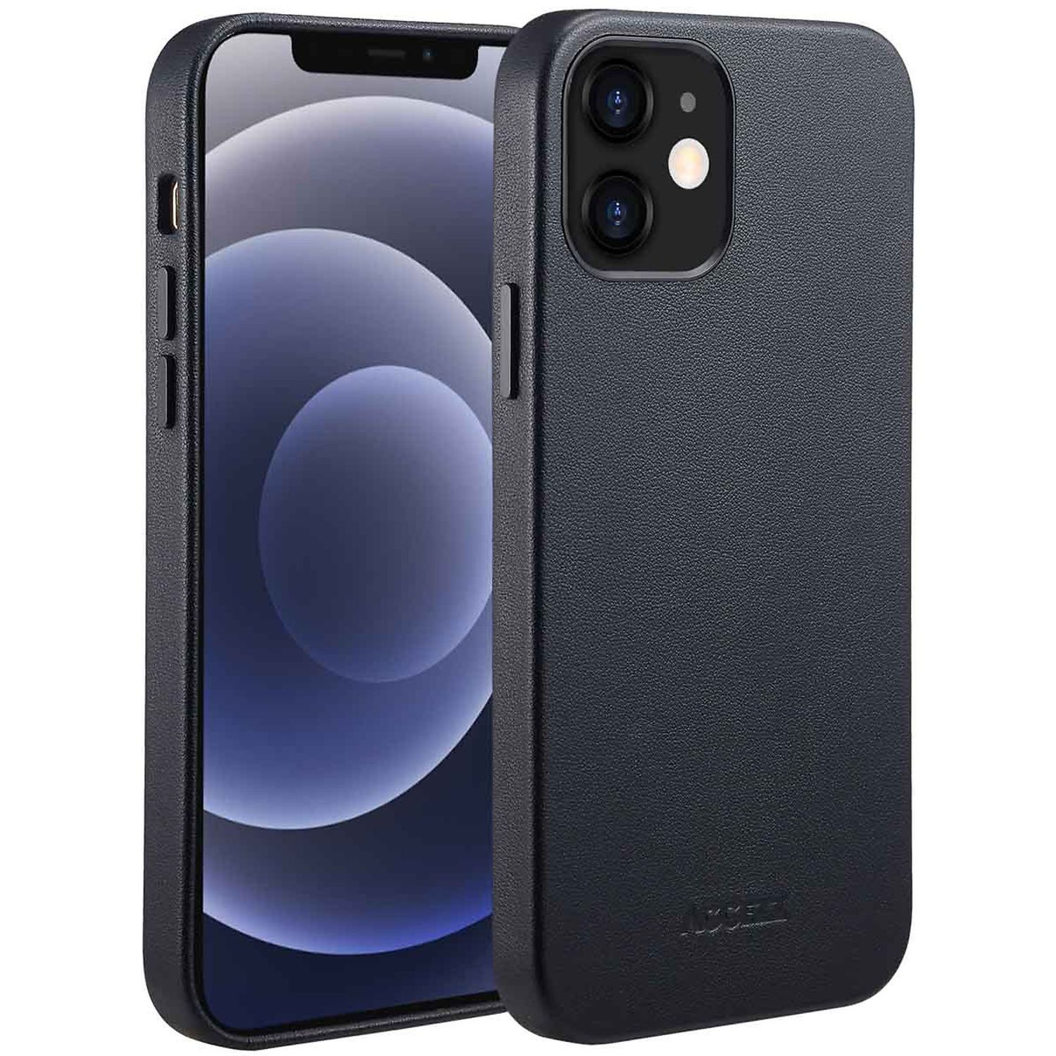 Accezz MagSafe Leather Backcover voor de iPhone 12 en de iPhone 12 Pro - Onyx Black