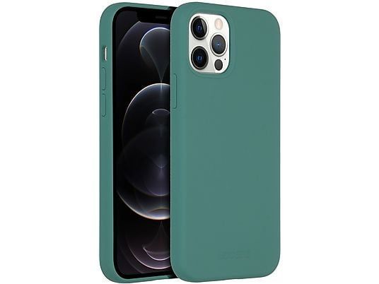Accezz Liquid Silicone Backcover voor de iPhone 12 en de iPhone 12 Pro - Donkergroen