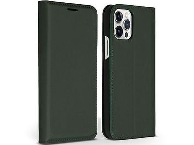 Accezz Premium Leather Slim Bookcase voor de iPhone 12 en de iPhone 12 Pro - Groen