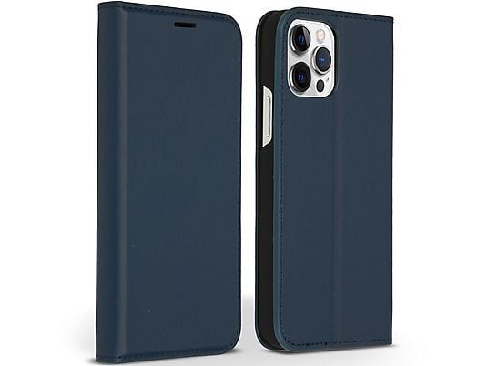 Accezz Premium Leather Slim Bookcase voor de iPhone 12 en de iPhone 12 Pro - Blauw