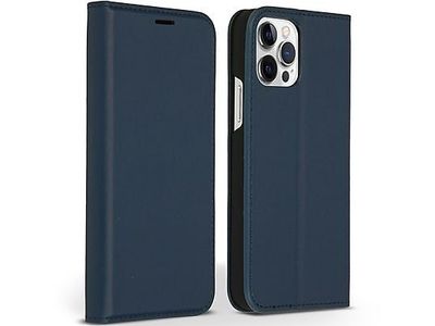 Accezz Premium Leather Slim Bookcase voor de iPhone 12 en de iPhone 12 Pro - Blauw