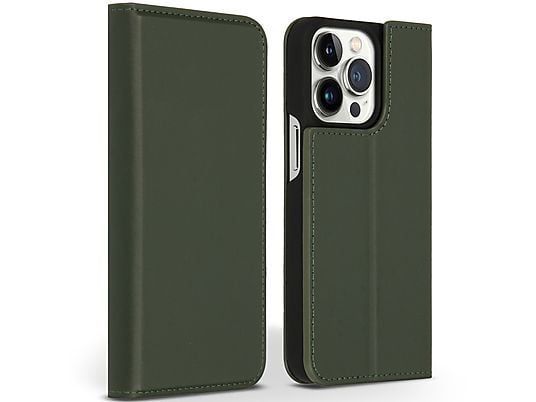 Accezz Premium Leather Slim Bookcase voor de iPhone 13 Pro - Groen