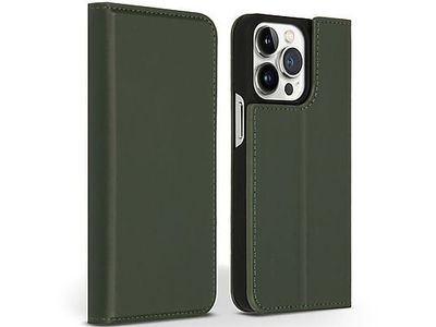 Accezz Premium Leather Slim Bookcase voor de iPhone 13 Pro - Groen