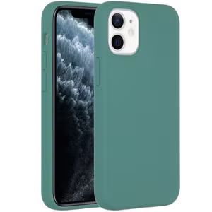 Accezz Liquid Silicone Backcover voor de iPhone 12 Mini - Donkergroen