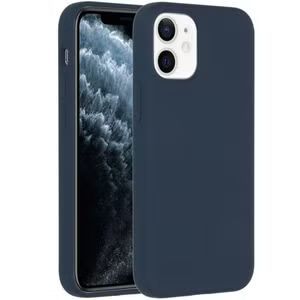 Accezz Liquid Silicone Backcover voor de iPhone 12 Mini - Donkerblauw